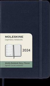 Moleskine 12 Monate Wochen Notizkalender 2024, Pocket/A6, Saphir