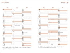 Mama AG Familienplaner-Buch A5 2024. Roter Terminkalender mit 5 Spalten, Registerblätter und Schulferien. Buchkalender für die Familie. Familienkalender 2024.