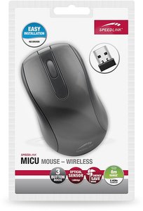 MICU Wireless Mouse, kabellose 3-Tasten-Maus, schwarz
