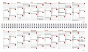 Helme Heine Wochenquerplaner 2024. Praktischer Tischquerkalender mit Spiralbindung. Liebevoll illustrierter Tisch-Kalender von Helme Heine mit den drei Freunden