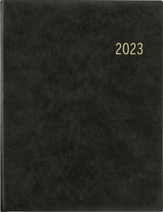 Wochenbuch anthrazit 2023 - Bürokalender 21x26,5 cm - 1 Woche auf 2 Seiten - mit Eckperforation und Fadensiegelung - Notizbuch - 728-0021