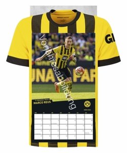 Borussia Dortmund Trikotkalender 2024. Kalender im originalen Trikot-Design, perfekt für Fans des BVB. Die tollsten Spielerfotos in einem dekorativen Wandkalender.