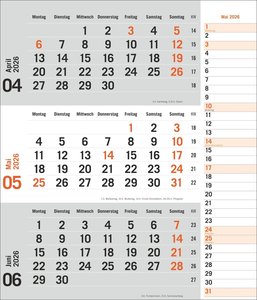 times&more 3-Monatsplaner, orange 2026