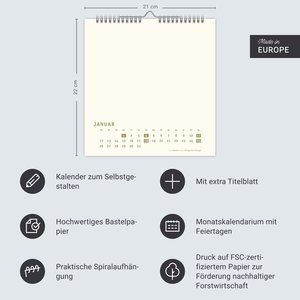 Premium-Bastelkalender gold mittel 2026