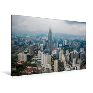 Premium Textil-Leinwand 120 cm x 80 cm quer Blick über Kuala Lumpur