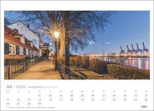 Hamburg Panorama Postkartenkalender 2024. Reise-Kalender mit 12 atemberaubenden Postkarten der Hansestadt. Städte-Kalender 2024. 23 x 17 cm. Querformat.