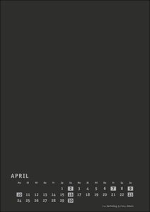 Bastelkalender 2023 Premium schwarz A4. Blanko-Kalender zum Basteln mit extra Titelblatt für eine persönliche Gestaltung. Foto- und Bastelkalender 2023.