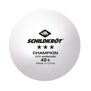 Schildkroet 608540 - Tischtennisball 3-Stern Champion ITTF, Poly 40+ Qualität, 3 Stk. im Karton, Weiß