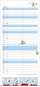 Peanuts Planer für zwei 2024. Wandplaner mit 2 Spalten. Kultiger Wandkalender 2024 zum Eintragen. Praktischer Paarkalender mit den bekannten Snoopy-Comics. 16 x 34,7 cm.