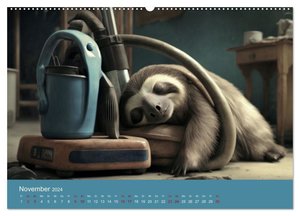 Der Kalender für echte Faultiere (hochwertiger Premium Wandkalender 2024 DIN A2 quer), Kunstdruck in Hochglanz