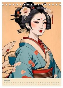 Japanische Geishas (Tischkalender 2025 DIN A5 hoch), CALVENDO Monatskalender