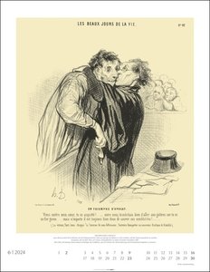 Honoré Daumier Die Juristen Kalender 2024. Wandkalender mit Juristen-Karikaturen und bissigem Witz. Kunstvoller Wand-Kalender im Hochformat 34x44 cm