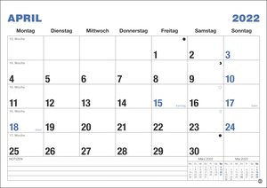 Büro Monatsplaner Kalender 2022