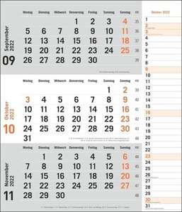 times&more 3-Monatsplaner, orange Kalender 2022