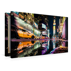 Premium Textil-Leinwand 90 cm x 60 cm quer Leuchtreklame am Times Square  New York
