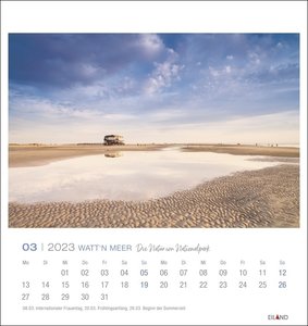 Watt\'n Meer Postkartenkalender 2023. Der Nationalpark Wattenmeer in einem Fotokalender im Postkartenformat. Kleiner Kalender zum Aufstellen oder Aufhängen mit 12 Postkarten.