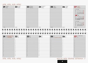 Wochenkalender Modell 772, 2023 Karton-Einband rot
