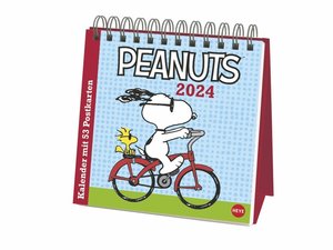 Peanuts Premium-Postkartenkalender 2024. Kultiger Tischkalender mit 52 Postkarten von Snoopy, Charlie Brown und Co. Kalender zum Aufstellen mit Postkarten zum Sammeln oder Verschicken.