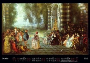 Antoine Watteau 2022 - Black Edition - Timokrates Kalender, Wandkalender, Bildkalender - DIN A4 (ca. 30 x 21 cm)
