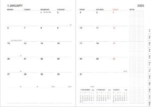 MARK'S 2024/2025 Taschenkalender A5 vertikal, Flower Pattern, Navy