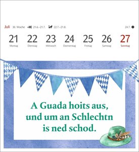 Bairische Sprüche - Do legst di nieda! Postkartenkalender 2025 - 53 deftige Sprüche auf Bairisch