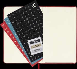 Moleskine 12 Monate Wochen Notizkalender 2024, Pocket/A6, Scharlachrot