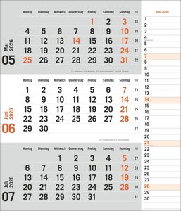 times&more 3-Monatsplaner, orange 2026