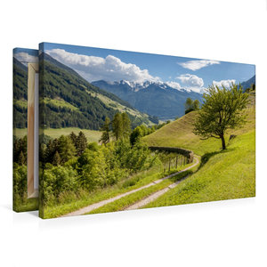 Premium Textil-Leinwand 75 cm x 50 cm quer Ahrntaler Sonnenweg bei St. Johann in Südtirol, Italien