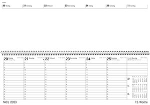 Tischquerkalender Giganta XXL Recycling 2023 - 42,2x14,8 cm - 1 Woche auf 2 Seiten - Bürokalender - Stundeneinteilung 7 - 22 Uhr - 126-0700