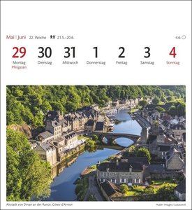 Bretagne & Normandie Sehnsuchtskalender 2023. 53 Postkarten in einem Wochenkalender mit Urlaubsflair. Kleiner Tischkalender für einen Hauch Frankreich im Alltag. Auch zum Aufhängen.