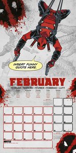 Pyramid – Deadpool 2025 Broschürenkalender, 30x30cm, Kalender für Fans der beliebten Marvel-Filme, Monatskalender mit heldenhaften Illustrationen, nachhaltig nur mit Papierumschlag