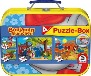 Benjamin Blümchen, Puzzle-Box, 2x26, 2x48 Teile im Metallkoffer