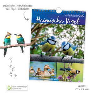 Trötsch Wochenkalender zum Hängen Heimische Vögel 2025