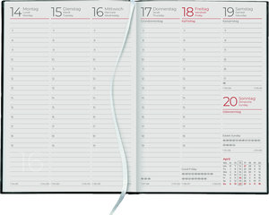 Wochenbuch anthrazit 2025 - Bürokalender 14,6x21 cm - 1 Woche auf 2 Seiten - 128 Seiten - mit Eckperforation - Notizbuch - Blauer Engel - 766-0721
