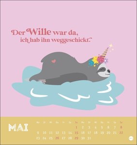 Faultier Postkartenkalender 2022