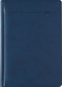 Buchkalender Tucson blau 2023 - Büro-Kalender A5 - Cheftimer - 1 Tag 1 Seite - 416 Seiten - Tucson-Einband - Alpha Edition