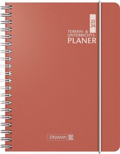 Termin-/Unterrichtsplaner 2023/2024, Ringbuch-Kalender mit Einlage, Überformat A5: 17 x 24 cm, korall
