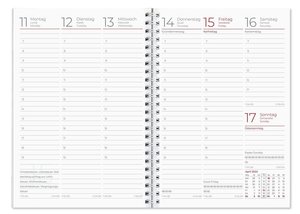 Wochenbuch silber 2023 - Bürokalender 14,6x21 cm - 1 Woche auf 2 Seiten - Einband mit Silberfoliendruck - Notizbuch - Wochenkalender - 766-1140