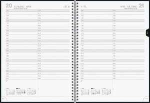 Tageskalender, Buchkalender, 2024, Modell 787, Balacron-Einband, schwarz, Ringbindung