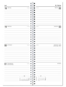 Vormerkbuch blau 2022 - Bürokalender 10,5x29,7 cm - 1 Woche auf 2 Seiten - mit Ringbindung - robuster Kartoneinband - Tischkalender - 709-0015
