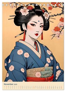 Japanische Geishas (Tischkalender 2025 DIN A5 hoch), CALVENDO Monatskalender
