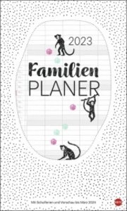 Stamp Art Familienplaner XL 2023. Extra breiter Familienkalender mit allen Terminen auf einen Blick. Kalender für Familien im niedlichen Handmade-Style, Blickfang und Organisationstool!