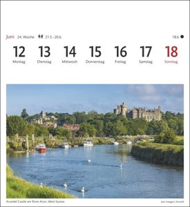 England Sehnsuchtskalender 2023. Fernweh in einem kleinen Kalender zum Aufstellen. Die schönsten Landschaften Englands als Postkarten in einem Tischkalender. Auch zum Aufhängen.