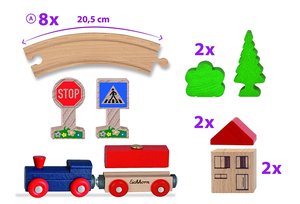 Eichhorn 100001260 - Bahn, Schienenkreis,  20 teilig, FSC Zertifiziertes Buchenholz, Streckenlänge: 135 cm