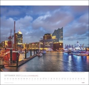 Hamburg Kalender 2023. Fotokalender mit bezaubernden Stadtansichten im Großformat. Wandkalender in hochwertiger Ausführung für alle Fans der Hansestadt.