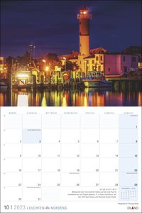 Leuchten des Nordens Mini-Broschurkalender 2023. Foto-Wandkalender mit Leuchtturmaufnahmen und Platz für Notizen. Kalender, Terminplaner und Blickfang.
