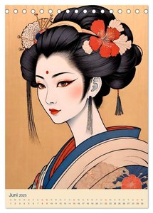 Japanische Geishas (Tischkalender 2025 DIN A5 hoch), CALVENDO Monatskalender