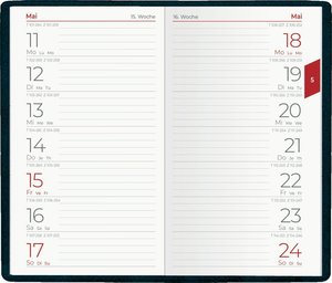 Taschenplaner schwarz 2023 - Bürokalender 9,5x16 cm - 64 Seiten - 1 Woche auf 1 Seite - separates Adressheft - faltbar - Notizheft - 540-1020