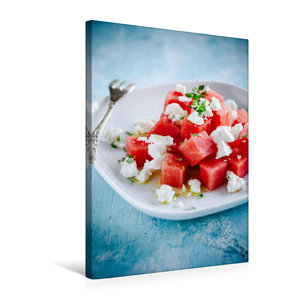 Premium Textil-Leinwand 50 cm x 75 cm hoch Wassermelonen-Feta Salat
