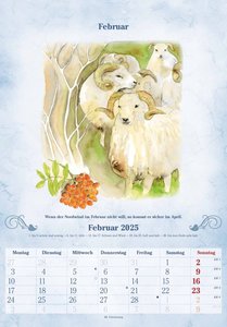 100-jähriger Kalender 2025 - Bildkalender 23,7x34 cm - mit Wetterprognosen, Bauernregeln und liebevollen Illustrationen - Wandkalender - Alpha Edition